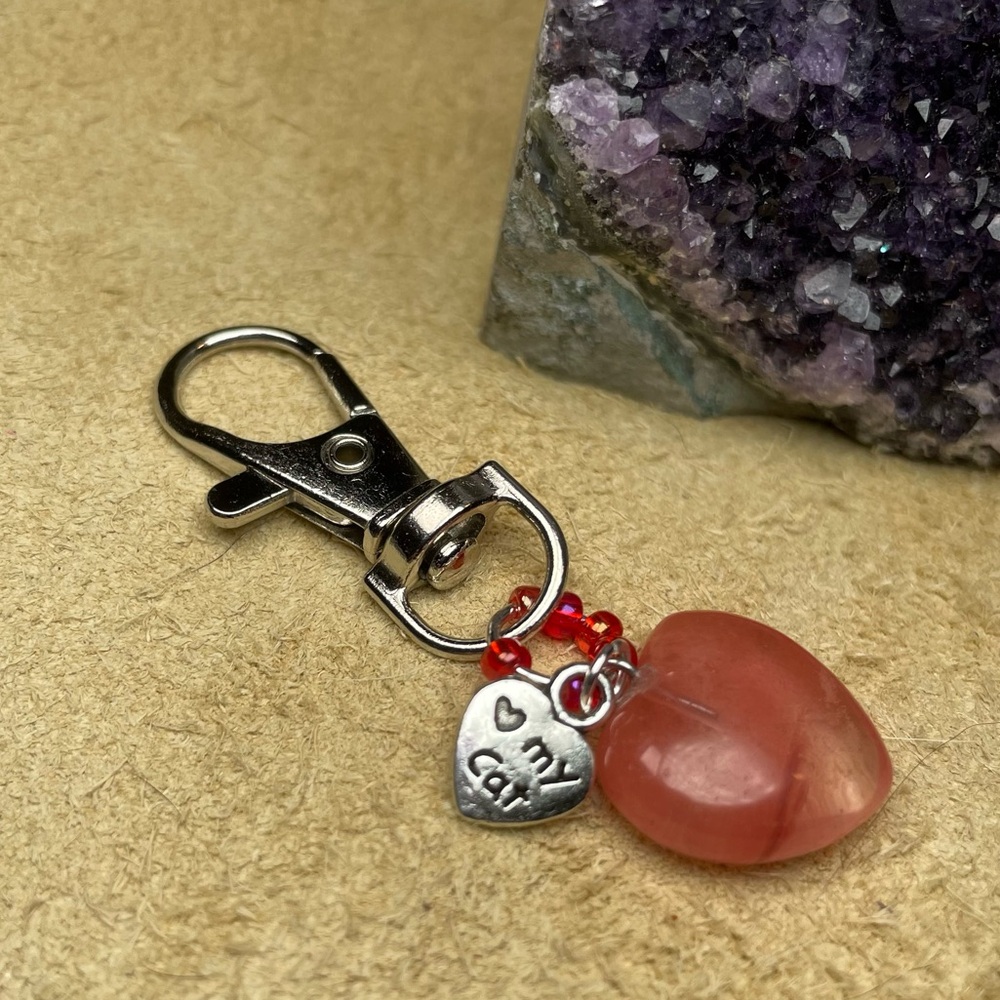 Strawberry Quartz Crystal
Love My Cat Charm
Keychain or Collar Charm - Picture 3 of 15